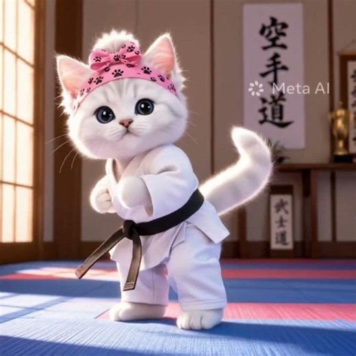 Tiny Karate Kitty Stuns Everyone! 🥋🐱 #shorts