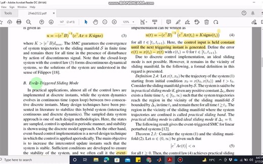 MATLAB Simulation of Event Triggered Robust Sliding Mode Control