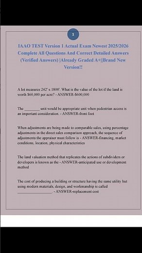 IAAO TEST Version 1 Actual Exam