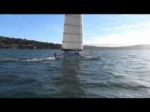 SoftWing - F18 catamaran with a soft wing: proof of measure, St. Tropez, Feb. 2014
