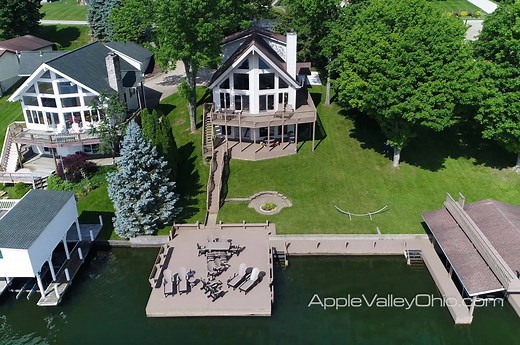 Drone flyover view of this gorgeous Apple Valley Lakefront Home at 393 Lakeview Heights Drive - Listing details and an immersive 3D Tour CLICK HERE: http://www.applevalleyohio.com/Property/393-Lakeview-Heights-Drive-Howard-Ohio. The Sam Miller Team of REMAX Stars Realty 740-397-7800 http://www.AppleValleyOhio.com and #AppleValleyLake | Apple Valley Lake