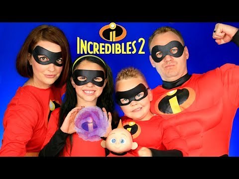 Disney Pixar Incredibles 2 Mr. Incredible, Elastigirl, Violet, Dash, Jack Jack Makeup and Costumes!
