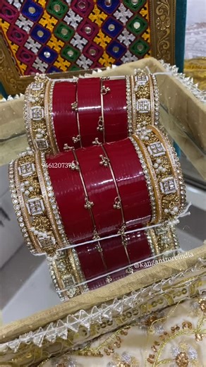 Punjabi_bridal_chura_kalira on Instagram: "The Chura marks the beginning of a bride’s journey to being a wife. These bangles symbolise fertility, prosperity, and the beginning of a new journey. Celebrate your new journey with us To Book your Order Now.. whatsapp +91-9461207378 * COD available * Best quality Best Price * Designed with Perfection * Customisation Available * Multiple Checking Before Shipping * Follow as Share as Much As You can * Make your special day more special with Us @dhanvi_b