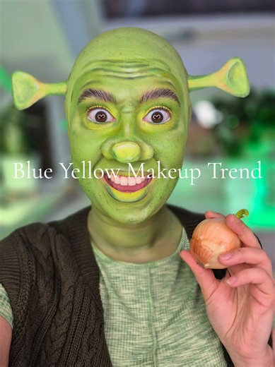 Blue Yellow Makeup Trend Inspired by Shrek
