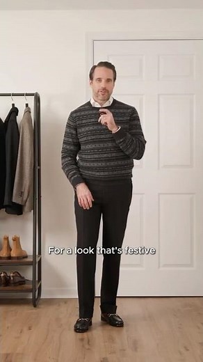 Fair Isle Sweater Holiday Outfit Idea