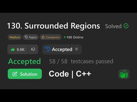 Surrounded Regions | Leetcode 130 | BFS - Iterative method