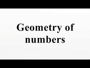 Geometry of numbers