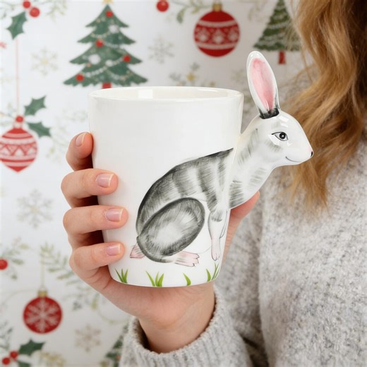 Handcrafted 3D Animal Mug Ceramic Cup, Sculpted Giraffe Zebra Rabbit,easter Present, Unique Animal Lover Gift, Quirky Zoo Coffee Mug - Etsy
