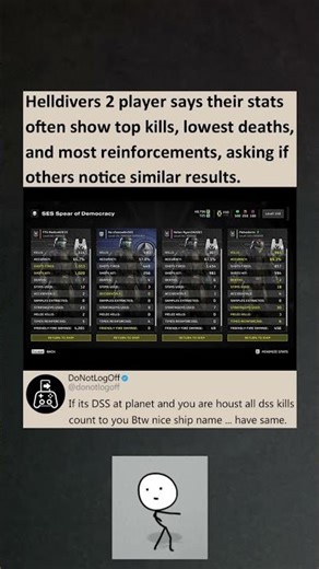 Helldivers 2 player noticed that they lead most end-of-mission stats #helldivers2