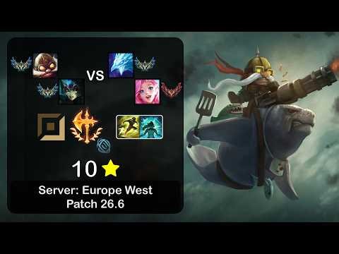 Corki ADC + Nami vs Anivia + Seraphine - NA Challenger - Patch 26.6