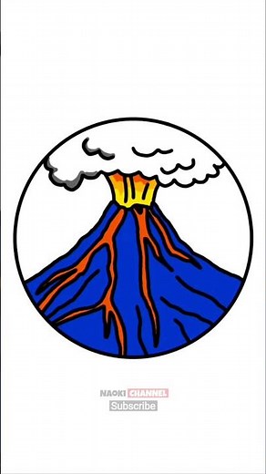 Cara menggambar gunung meletus - How To Draw A Volcano