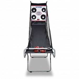 Pop-A-Shot | Official Pop-A-Pass Electronic Arcade Football Toss Game | 4 Inflatable Mini Footballs | Foldable, Portable, Tote Bag Included