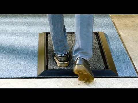 SaniStride® shoe sanitizing stride mat demonstration