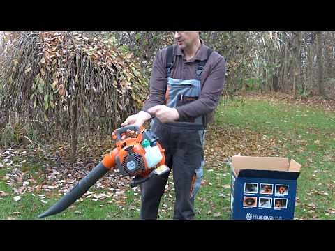 Husqvarna leaf blower 125B leaf vacuum 125 BVX starting explained in detail and in use