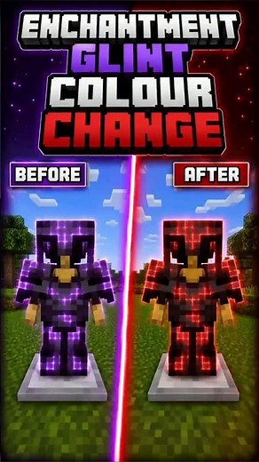 🔥 Change Your Enchantment GLINT COLOUR in Minecraft! ✨ #bedrockedition #minecraft