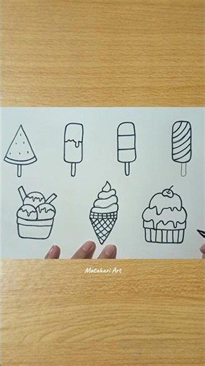 how to draw 7 cute ice cream | easy drawing for beginners #art #drawing #icecream #shortsviral