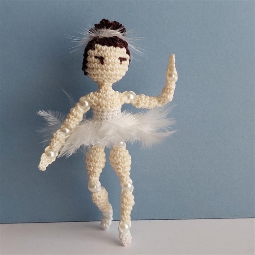 BJD Ballerina Doll Pattern Micro Crochet Doll. How to Crochet Ball Jointed Doll. - Etsy
