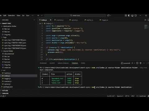 Smart folder sync and Audit CLI (Node.js)