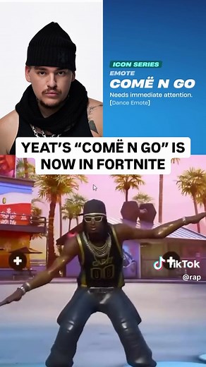 Yeat's 'COMË N GO' Emote Now in Fortnite!
