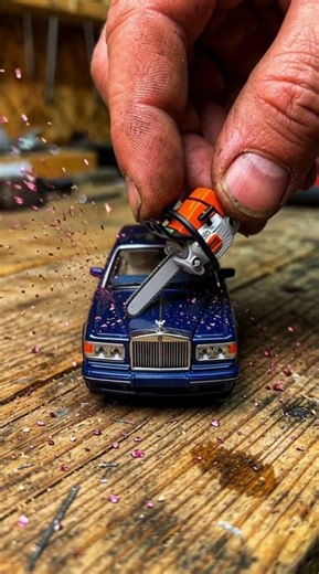 Cutting a Luxury Car... for THIS?! 🏎️💖 #Shorts #MiniMutilator #satisfying #asmr