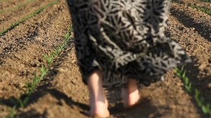 clip-4671221-woman-feet-step-barefoot-on-spring-soil