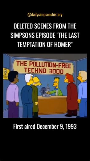 On This Day in Simpsons History on Instagram: "Deleted scenes from The Simpsons episode “The Last Temptation of Homer,” which first aired December 9, 1993. #thesimpsons #simpsons #1990s #onthisday #homersimpson #deletedscenes"