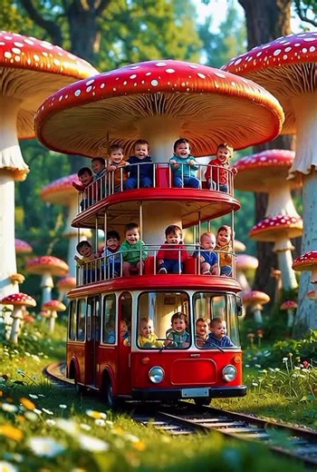 Magical Mushroom Bus Ride 🍄🚌 | Kids Cartoon Fun brings imagination to life. #KidsCartoon #KidsAnimation #CuteKids #FamilyFriendly #ToddlerFun #PreschoolFun #WholesomeContent #CartoonKids #AIKidsVideo #CuteAnimation #HappyKids #FantasyWorld #magicride