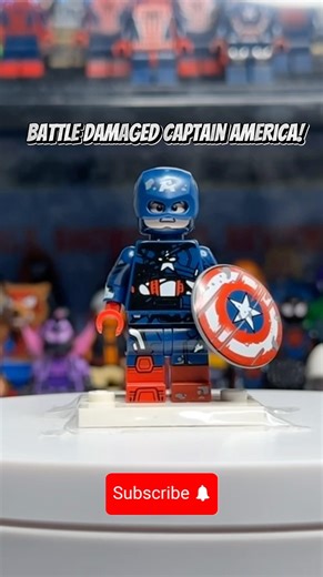 I made a LEGO BATTLE DAMAGED CAPTAIN AMERICA! #shorts