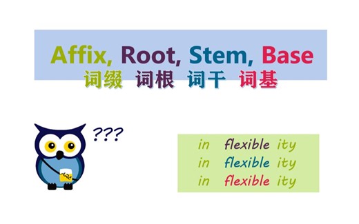 【语言学】Affix (词缀), Root (词根), Stem (词干), Base (词基)