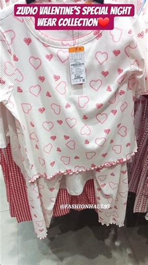 Zudio Valentine Special Night Wear Collection ❤️🎀#valentinespecial #valentinesday #zudio #shorts