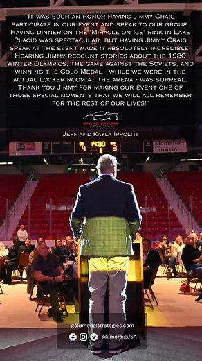 Huge thanks to Jeff and Kayla for your kind words! It was a blast being your surprise guest during your event in Lake Placid, and inspiring to see the passion you pour into every adventure you create. | Jim Craig