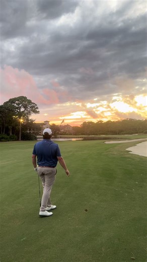 Stunning Sunset Over Golf Course Hole 18