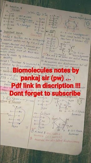 Biomolecules notes for jee and neet by Pankaj sir (Pw)#jee #neet #iit #short