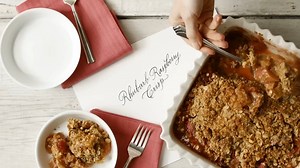 16K views · 312 reactions | Rhubarb is delicious when paired with sweet fruits such as raspberries, strawberries, or peaches to temper its tartness. Get the recipe for Rhubarb Raspberry Crisp: bit.ly/40rm9tc | Martha Stewart | Facebook