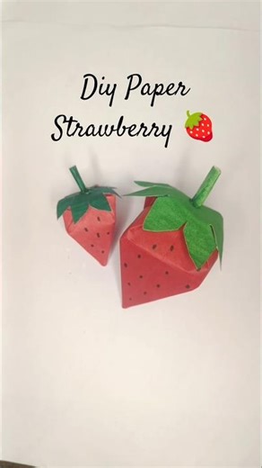 How to make a Strawberry with Paper 🍓| Paper Craft Tutorial Ideas| #shorts #diy #papercraft #search