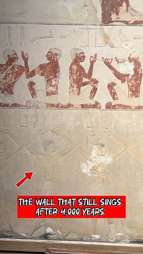 The Wall That Still Sings After 4,000 Years 🎵✨ Inside the Egyptian Museum stands one of the most mesmerizing wall reliefs ever created — a limestone masterpiece that captures an entire musical scene from Ancient Egypt, filled with musicians, singers, and dancers frozen in time for over 4,000 years. But this isn’t just art… it’s sound carved into stone. You can see the harp player plucking invisible strings, the raised hands keeping rhythm, and the singers standing in perfect harmony — as if the