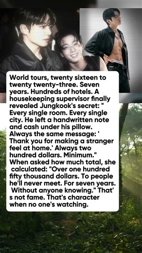 What Jungkook Left in Every Hotel Room for Seven Years That Housekeeping Finally Revealed