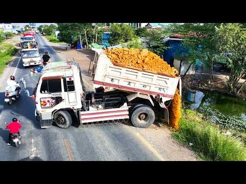 First Start Opening Amazing Project!! Landfill Delete Deep Pond Using Skills Dozer Pushing Soil