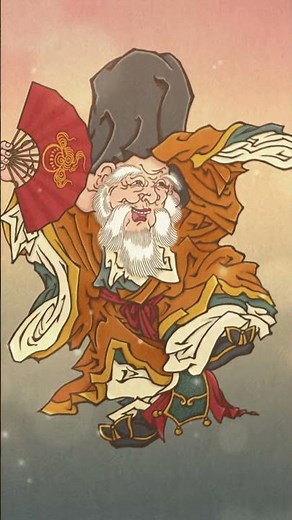【ビフォアー・アフター】線画から完成まで。福禄寿の顕現 #shorts #七福神 #浮世絵 #和モダン