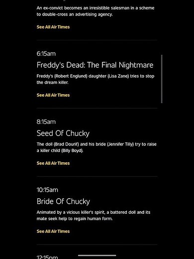 AMC FearFest 30th Anniversary 2026 - October 4th Schedule