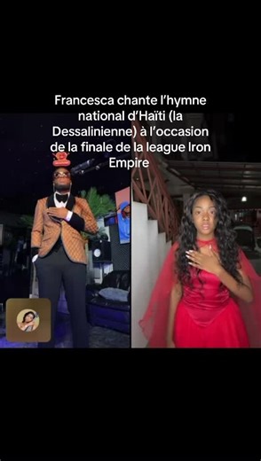 Honorée d’avoir interprété « La Dessalinienne », l’hymne national de mon pays 🇭🇹, à l’occasion de la finale de mon league Iron Empire. #fypシ゚viral #foryou #francesca #parati #trending