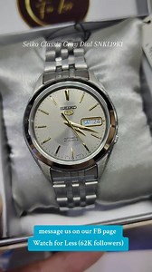Seiko 5 Automatic 21 Jewels SNKL19 SNKL19K1 SNKL19K Men's Watch Features: Stainless Steel Case Stainless Steel Bracelet Automatic Movement Caliber 7S26 Mineral Crystal 21 Jewels Grey Dial Day And Date Display See Through Case Back Fold Over Clasp 30M Water Resistance Approximate Case Diameter 37mm Approximate Case Thickness 11mm #seiko #originalseiko #snkl19 #snkl19k #snkl19k1 #seikoclassic #seikoautomatic | Watch for Less | Facebook