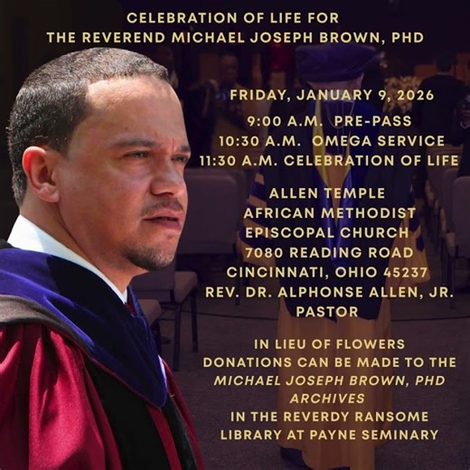 Official Arrangements for Rev. Michael Joseph Brown, Ph.D President of Payne Theological Seminary
