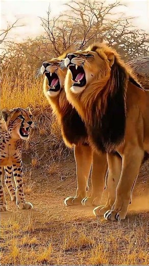 Two Cheetahs Chase a Lion – Epic Jungle Fight | Lions vs Cheetahs Wildlife Battle