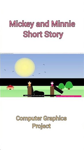 Creating a Cartoon Animation in OpenGL 🚀 Mickey and Minnie Short Story #shorts#opengl #graphics#cpp