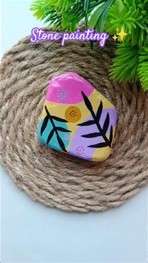 DIY Stone Painting | Aesthetic Boho Stone Art 💜💚🩷💛