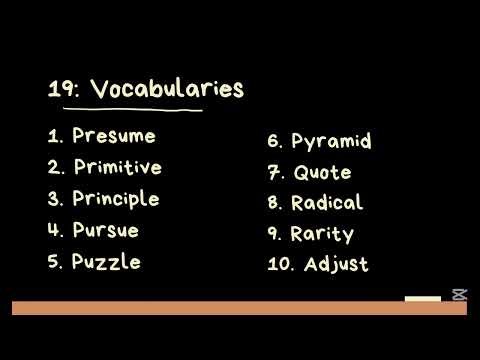 Lesson 19: English Vocabulary (Ereyo).