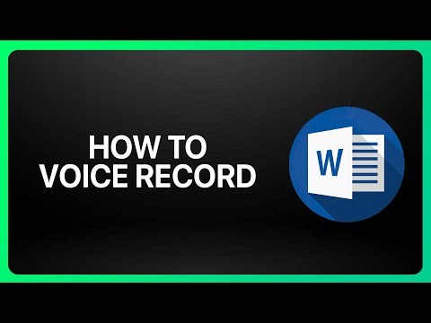 How To Voice Record In Microsoft Word Tutorial
