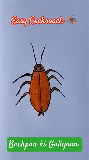 Easy Cockroach drawing|Step by step guide #ytshorts #drawing #cockroach #trending #howtodraw #viral