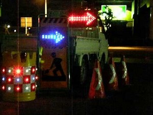 LED保安用品 設置例【夜間の道路工事にオススメ】紹介動画（１）